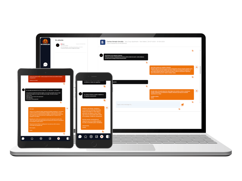 Application Mr Sherlock sur différents appareils.
