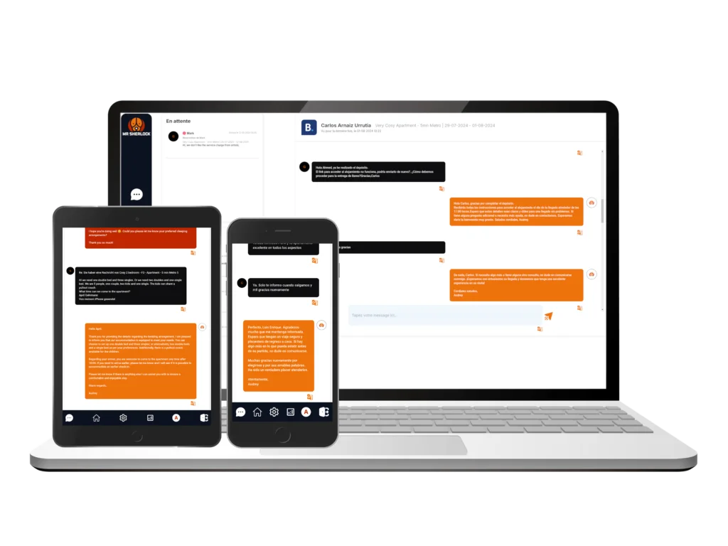 Application Mr Sherlock sur différents appareils.