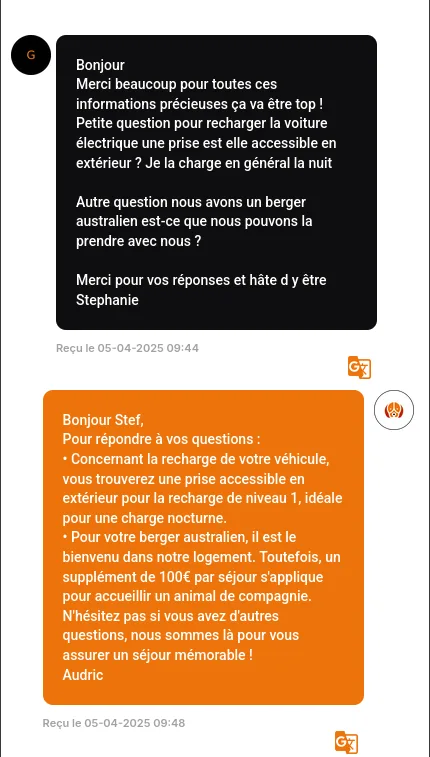mrsherlock répond à un voyageur sur l'accessibilité d'une borne de recharge électrique pour voiture